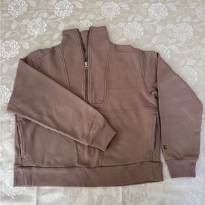 Everlane Women's Zip Up Sweater in Brown